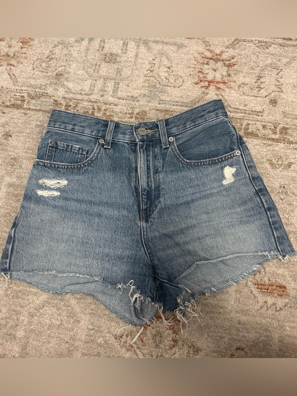 Uniqlo High-Rise Denim Shorts - Blue